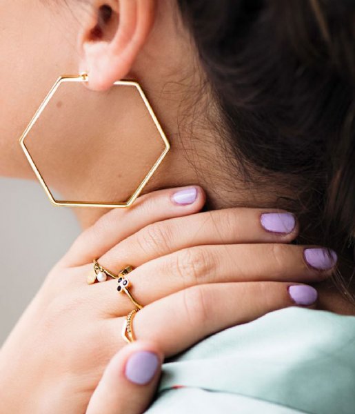 CLUSE  Essentiele Large Hexagonal Hoop Earrings gold plated (CLJ51003)